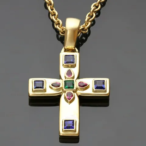 cartier cross necklace gold