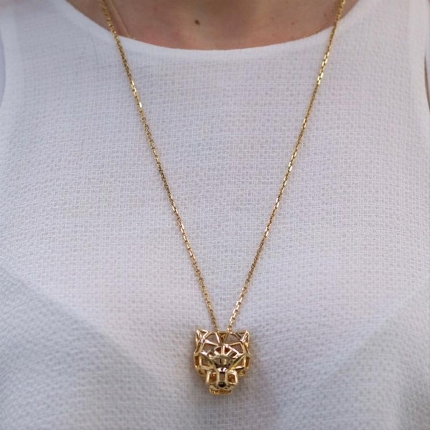 cartier gold panther necklace