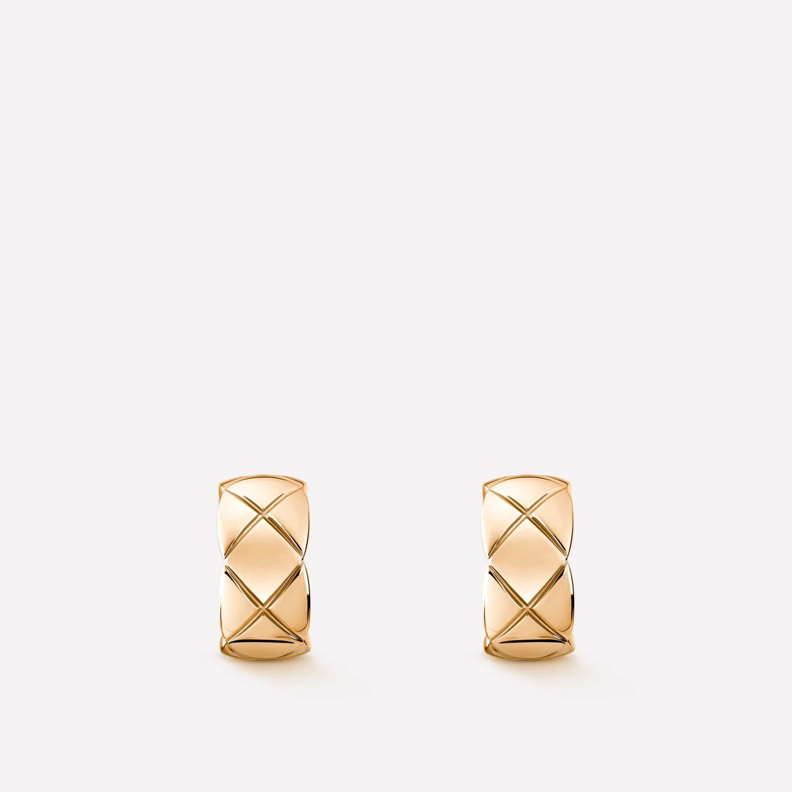 Chanel Coco Crush J11754 Earrings Quilted Motif 18k Beige Gold 1