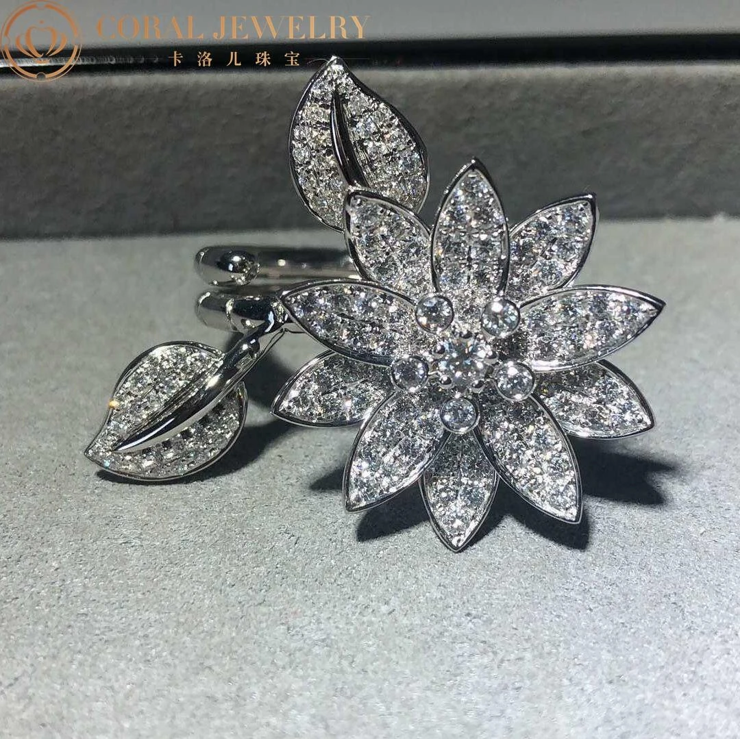 Van Cleef & Arpels VCARP1ND00-Vintage Style Lotus Between the Finger Ring™ White gold Diamond Vintage Style Ring 12