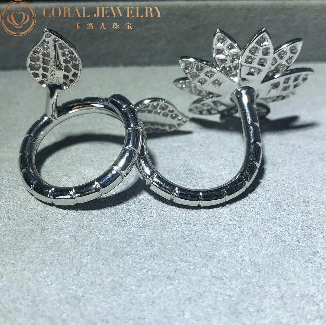 Van Cleef & Arpels VCARP1ND00-Vintage Style Lotus Between the Finger Ring™ White gold Diamond Vintage Style Ring 11