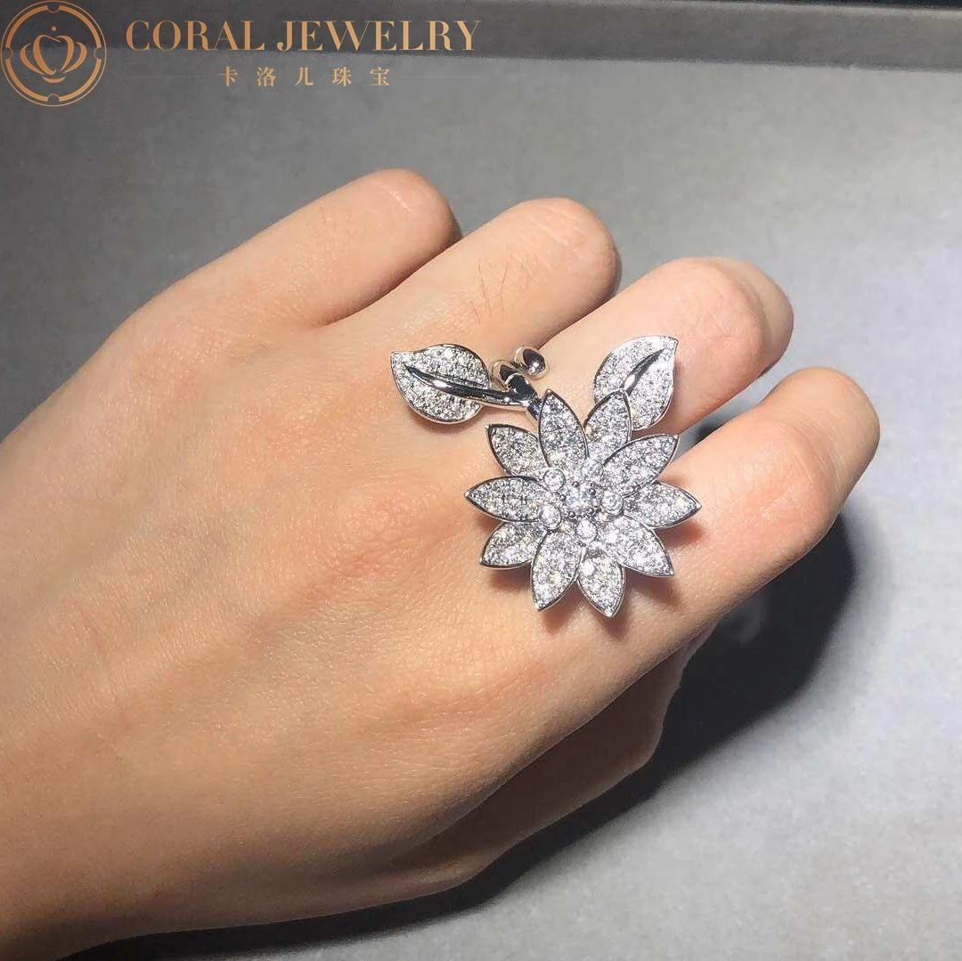Van Cleef & Arpels VCARP1ND00-Vintage Style Lotus Between the Finger Ring™ White gold Diamond Vintage Style Ring 10