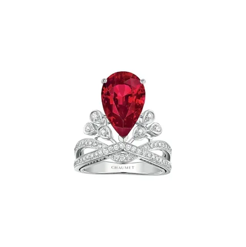 Chaumet Joséphine Aigrette Impériale Ring 082920 Platinum Ruby Diamonds