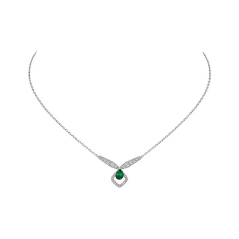 Chaumet Josephine Eclat Floral 082671-WG white gold and Emerald pendant