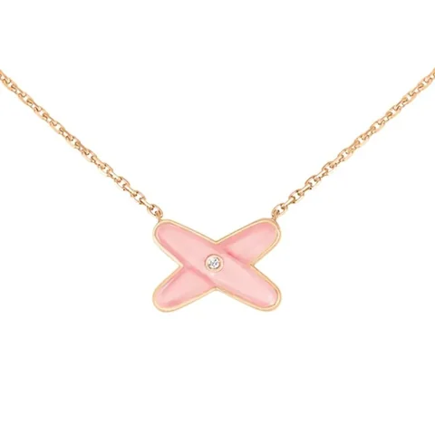 Chaumet Jeux De Liens Pendant 082996 Rose gold pink opal diamond 1