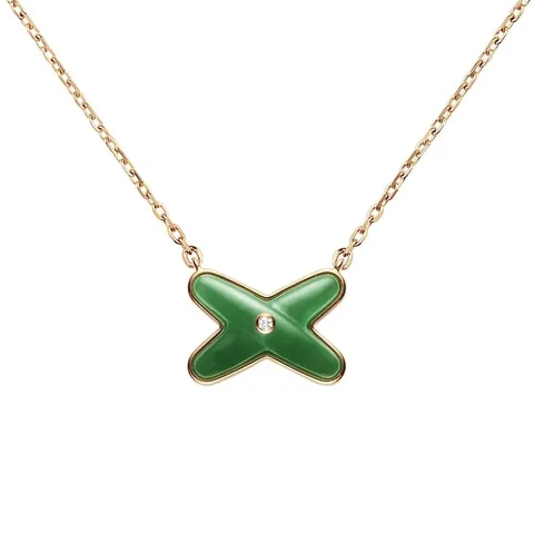 Chaumet 085105 Jeux De Liens Pendant Rose Gold Jade Diamond 1