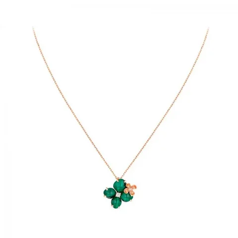 Chaumet 083144 Hortensia Eden Pink Gold Malachite Diamond Pendant 2