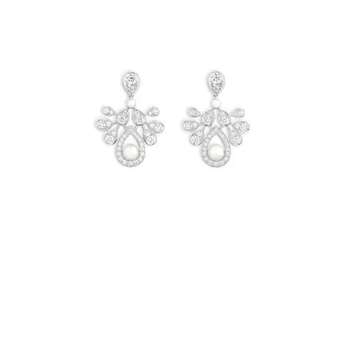 Chaumet 083251 Joséphine Aigrette Impériale Earrings White Gold Pearls Diamonds 1
