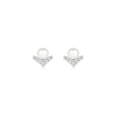 Chaumet Joséphine Aigrette 085046 Earrings White Gold Pearls Diamonds 1