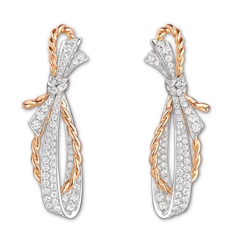 Chaumet Insolence Earrings 082961 White Gold Rose Gold Diamonds 2