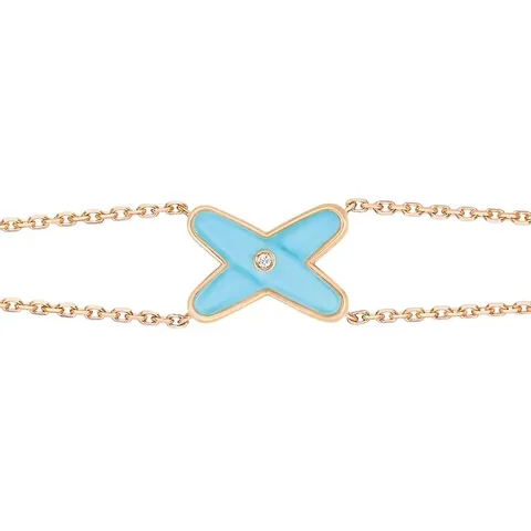 Chaumet 082935 Jeux De Liens Bracelet Rose Gold Turquoise Diamond 2