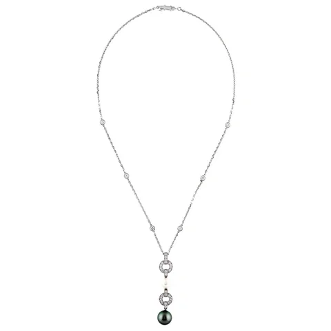 Cartier Panthère De Cartier Necklace Himalia Pearl Diamond Drop White Gold Necklace 1