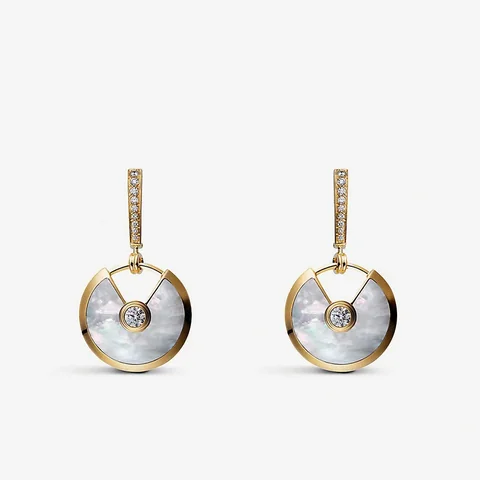 Cartier Amulette De B8301221 Cartier Earrings White mother-of-pearl Yellow Gold 2