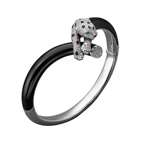 Cartier H6005917 Panthère De Cartier Bracelet 18k White Gold Onyx Emeralds Diamonds 1
