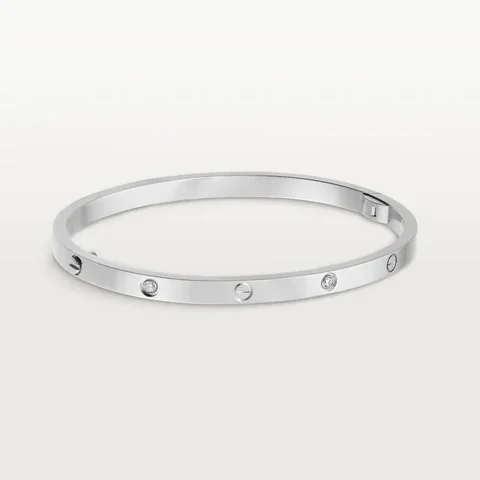 Cartier Love Bracelet B6047717 Small Model 6 Diamonds White Gold 1