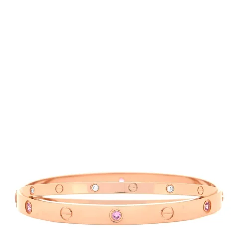 Cartier Love N6709617-1 Bracelet 12 Diamond Pink Sapphire Rose Gold 1