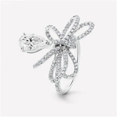 Chanel Ruban Ring 18k J4543 White Gold Center Diamond Diamonds 1