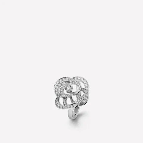 Chanel Fil de Camélia Ring J2579 Medium Version 18k White Gold Diamonds 1