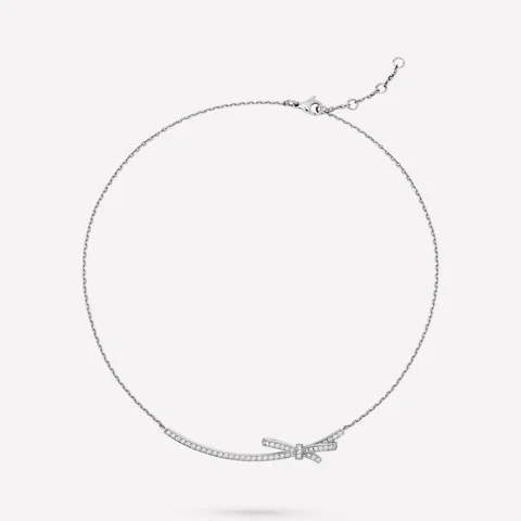 Chanel Ruban Necklace J11141 18k White Gold Diamonds 1