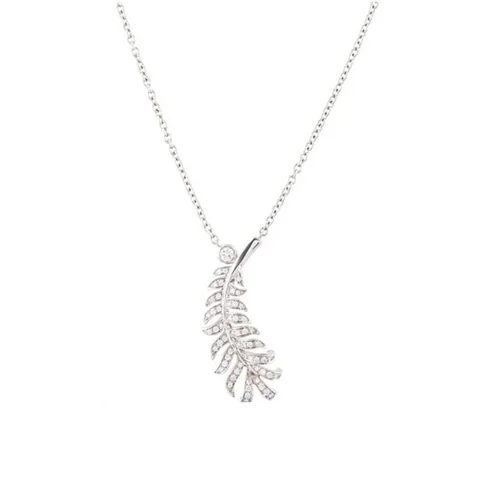 Chanel Plume De Chanel J4142 Necklace 18k White Gold Diamonds 1