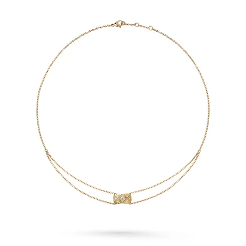 Chanel Coco Crush J11359 Necklace Quilted Motif 18k Yellow Gold Diamond 2