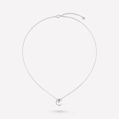 Chanel Coco Crush J12104 Necklace Quilted Motif 18k White Gold Diamonds 1