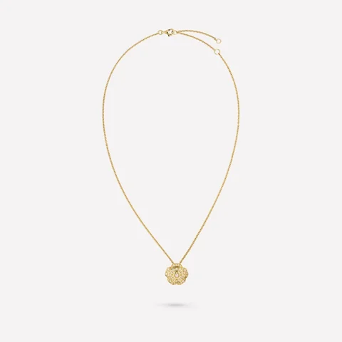 Chanel Bouton de Camélia J12037 necklace 18k Yellow Gold Diamonds 1