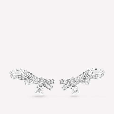 Chanel Ruban Earrings J11150 18k White Gold Diamonds 1