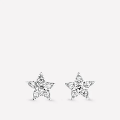 Chanel Comète Géode J0464 Earrings Small Version 18k White Gold Diamonds 1