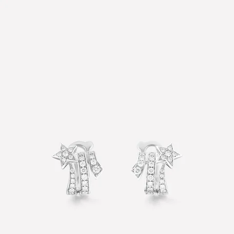 Chanel Comète Étoile Filante J10814 Earrings 18k White Gold Diamonds 1