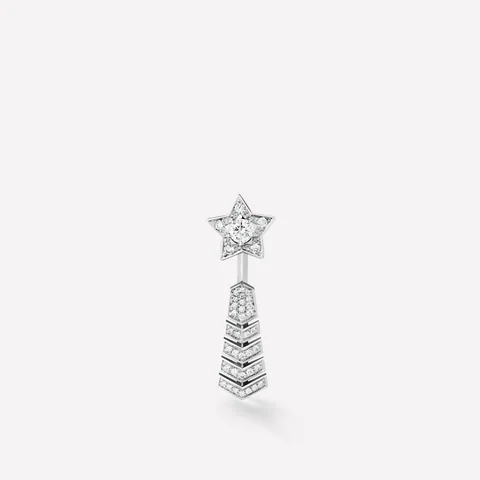 Chanel Comète Chevron J11380 single Earring 18k White Gold Diamonds 1