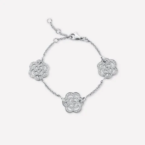 Chanel Camélias Ajourés J10578 Bracelet 18k White Gold Diamond 1