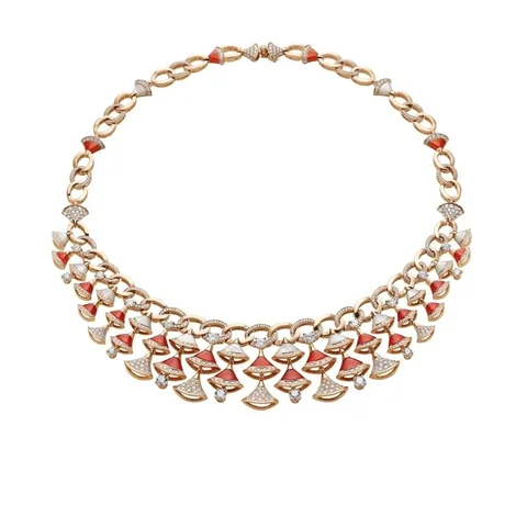 Bulgari Divas? Dream 354092 Necklace Rose Gold with Carnelian Mother-of-pearl and Diamonds High Jewelry 1