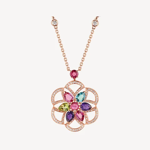 Bulgari Divas? Dream 355617 Necklace Rose Gold Set with Coloured Gemstones and Pav� Diamonds 1