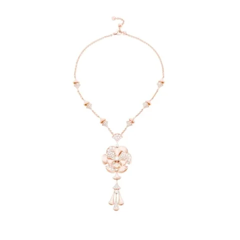 Bulgari Divas? Dream CL856457 Necklace Rose Gold Set Diamonds Flower Necklace 1
