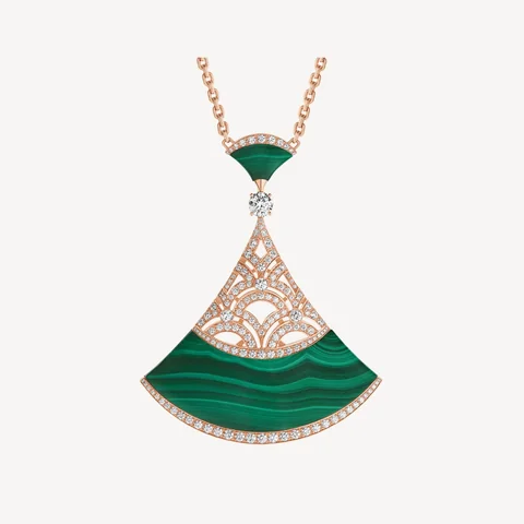 Bulgari Divas? Dream 358222 Necklace Rose Gold Malachite and Diamonds 1