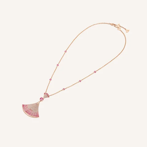 Bulgari Divas? Dream 358114 Necklace Rose Gold Central and Sapphires and Diamonds 1