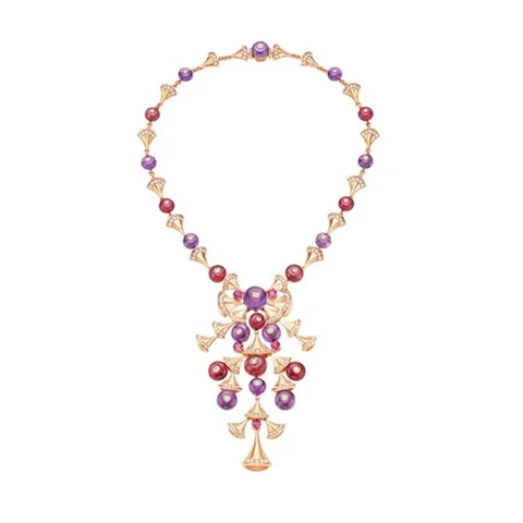 Bulgari Divas? Dream 348353 Necklace Rose Gold Amethyst Tourmaline and Diamond CL856481 1