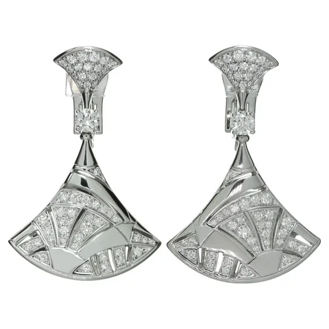Bulgari 348365 Divas? Dream Earrings White Gold Diamonds OR856469 1