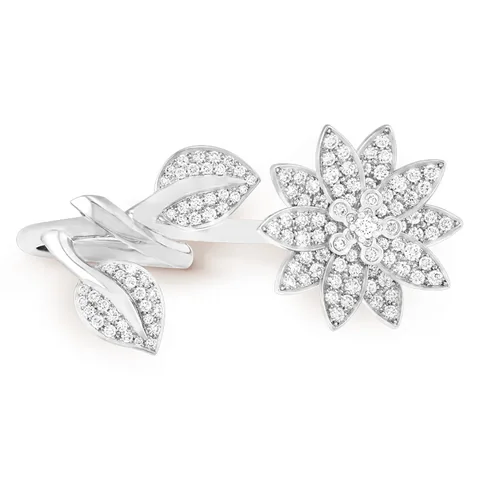 Van Cleef & Arpels VCARP1ND00 Lotus Between the Finger Ring White gold Diamond Ring 1