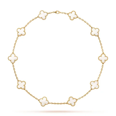 Van Cleef & Arpels VCARA42800 Vintage Alhambra Necklace 10 Motifs Yellow Gold Mother-of-pearl 1