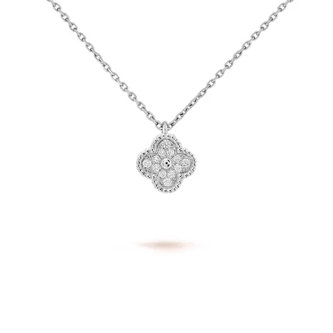 Van Cleef & Arpels VCARO85900 Sweet Alhambra pendant White gold Diamond Necklace 1