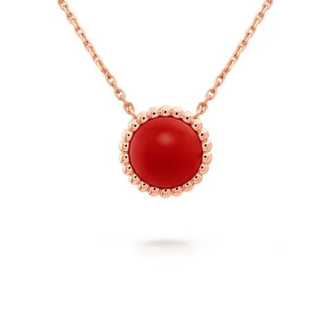 Van Cleef & Arpels VCARP4DO00 Perlée couleurs pendant Rose gold Carnelian Necklace 1
