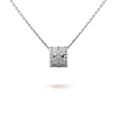 Van Cleef & Arpels VCARO2EF00 Perlée clovers pendant White gold Diamond Necklace 1