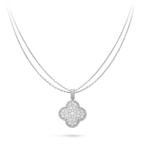 Van Cleef & Arpels VCARO49O00 Magic Alhambra long necklace 1 motif White gold Diamond necklace 2