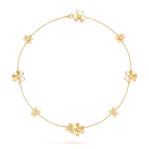 Van Cleef & Arpels VCARP3W600 Frivole necklace 9 flowers Yellow gold necklace Diamond 1