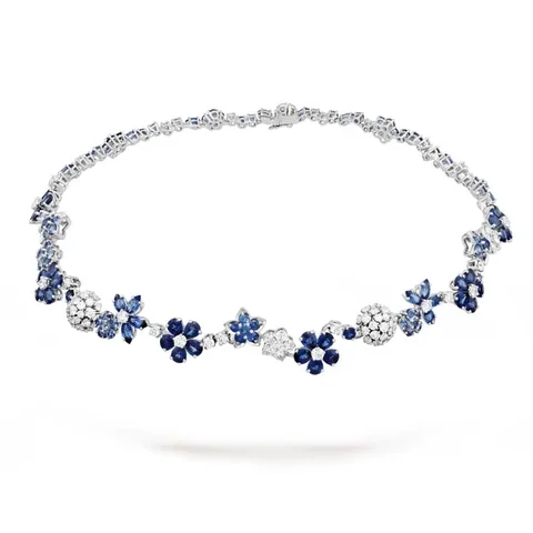 Van Cleef & Arpels VCARP05D00 Folie des Prés necklace White gold Diamond Sapphire necklace 1