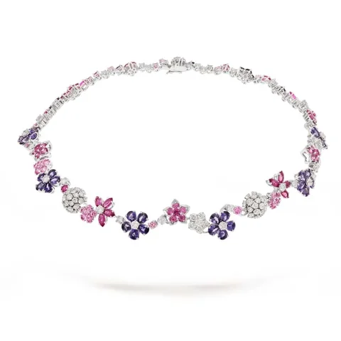 Van Cleef & Arpels Folie des Prés VCARP05F00 necklace White gold Diamond Sapphire VCARP05F00 1