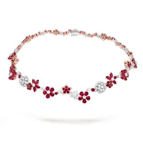 Van Cleef & Arpels VCARP47Q00 Folie des Prés necklace Rose gold Diamond Ruby 1