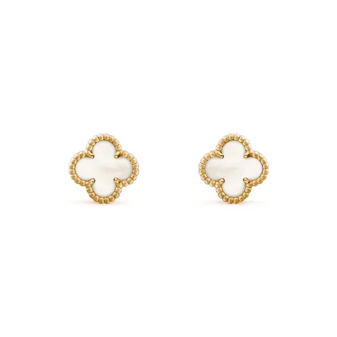 Van Cleef & Arpels VCARA44800 Sweet Alhambra Earstuds Yellow Gold Mother-of-pearl Earrings 1